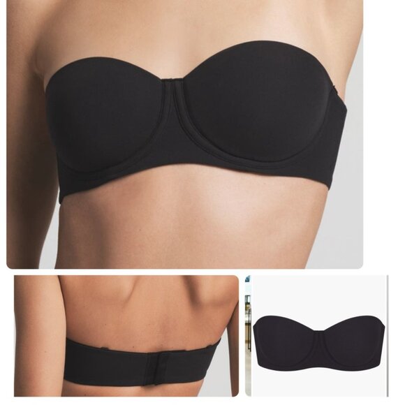 Skims Fit Every Day Strapless Black Bra Size 34DD Style BA-BAN 9055 - Picture 2 of 9
